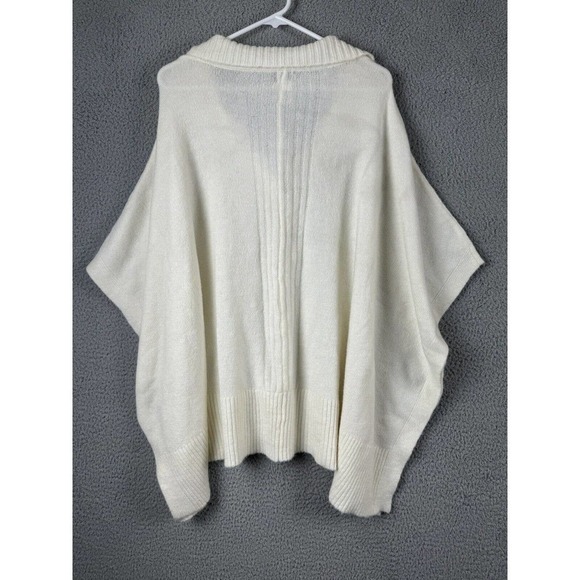 A New Day Poncho Sweater Womens OSFM Cream Collared - Picture 2 of 8